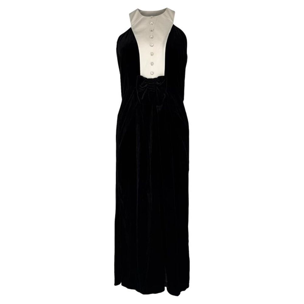 Temperley London Halter Backless Dress in Black Viscose